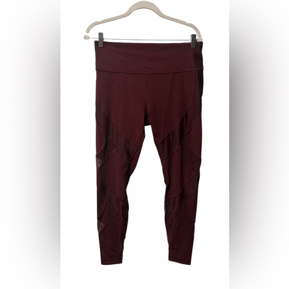 lululemon 12 Wunder Under High Rise Mesh Tight Garnet Burgundy Purple (946) - Picture 1 of 5